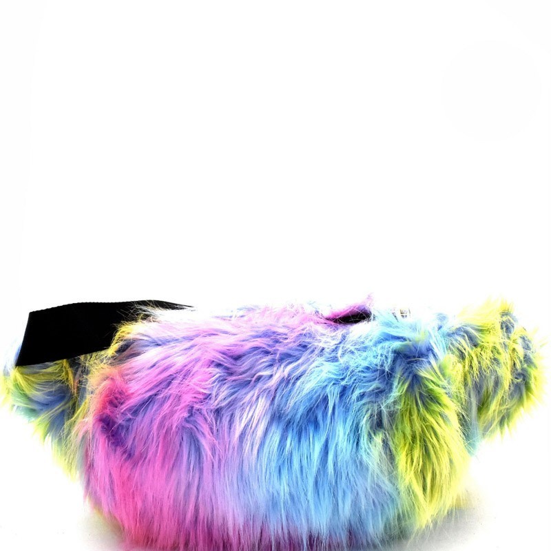 Multi Color Faux Fur Oversized Fanny Pack MH PB7111 Fashion Handbags 